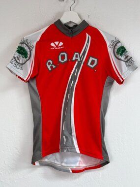 VOLER Womens R.O.A.D. Cycling Jersey Red Short Sleeve Full Zip Gorpcore Small